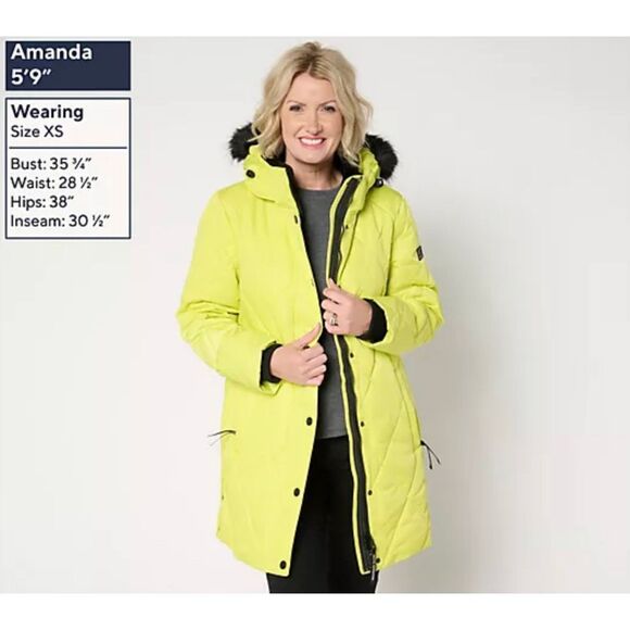 Arctic Expedition Large Diamond Quilted Parka Removable Hood Ancient Water NWOT - Picture 4 of 8